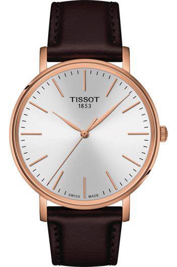 tissot t-classic white dial quartz watch with leather strap for men - t143.410.36.011.00