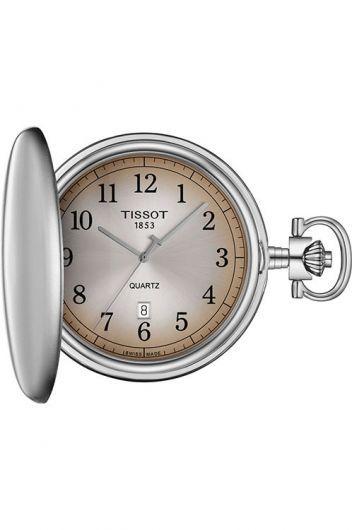 tissot t-pocket black & brown dial quartz watch with steel bracelet for men - t862.410.19.292.00