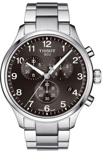 tissot t-sport black dial quartz watch with steel bracelet for men - t116.617.11.057.01