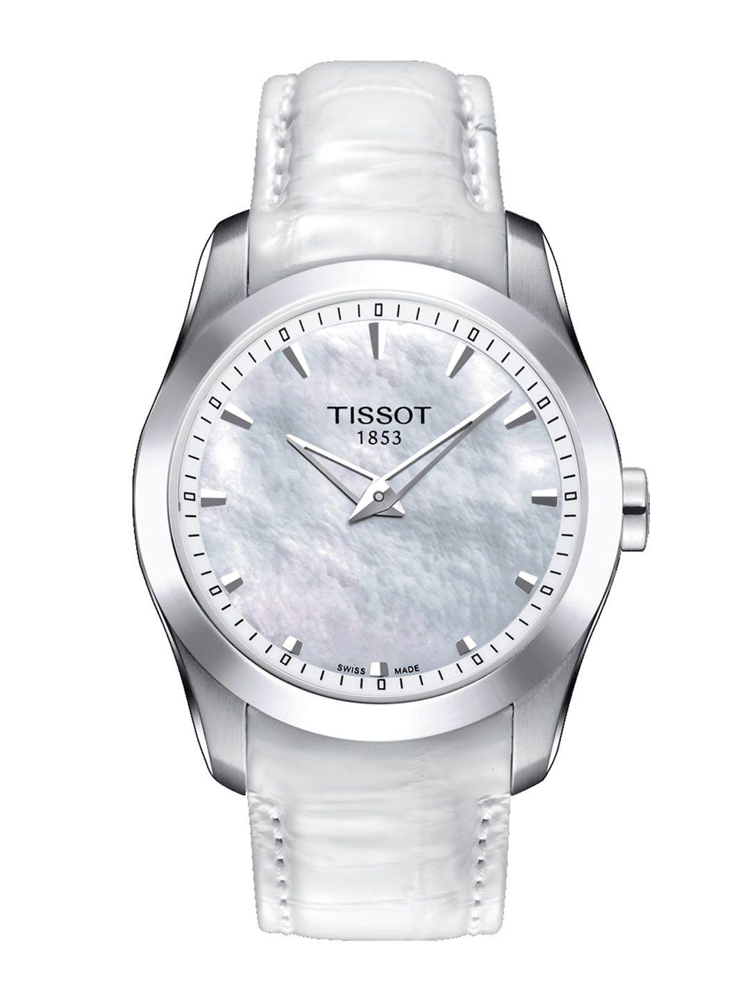 tissot women white analogue watch t0352461611100