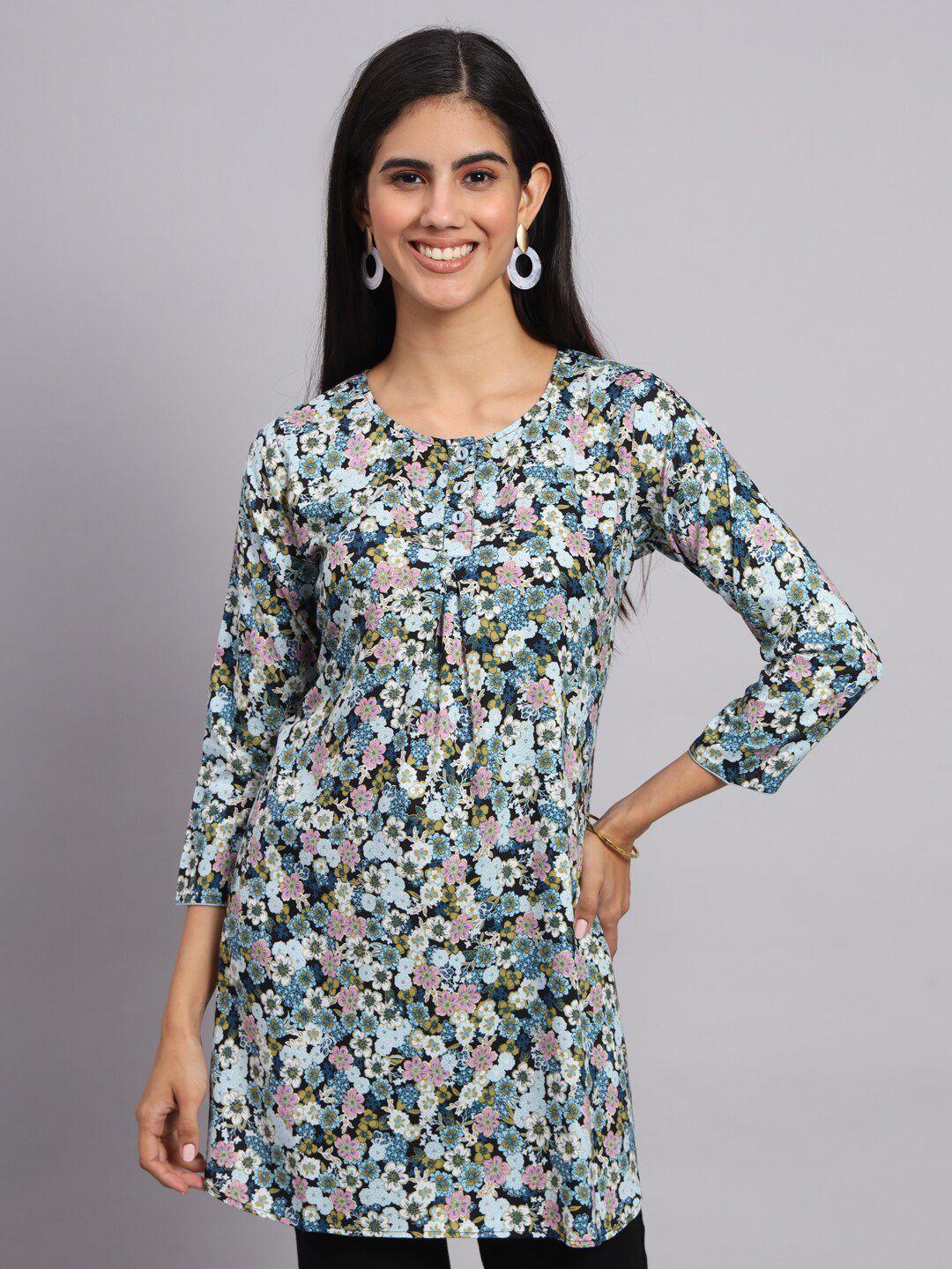 tissu floral printed straight kurti