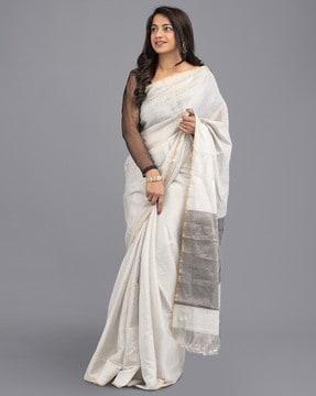 tissue pure handloom saree with zari border