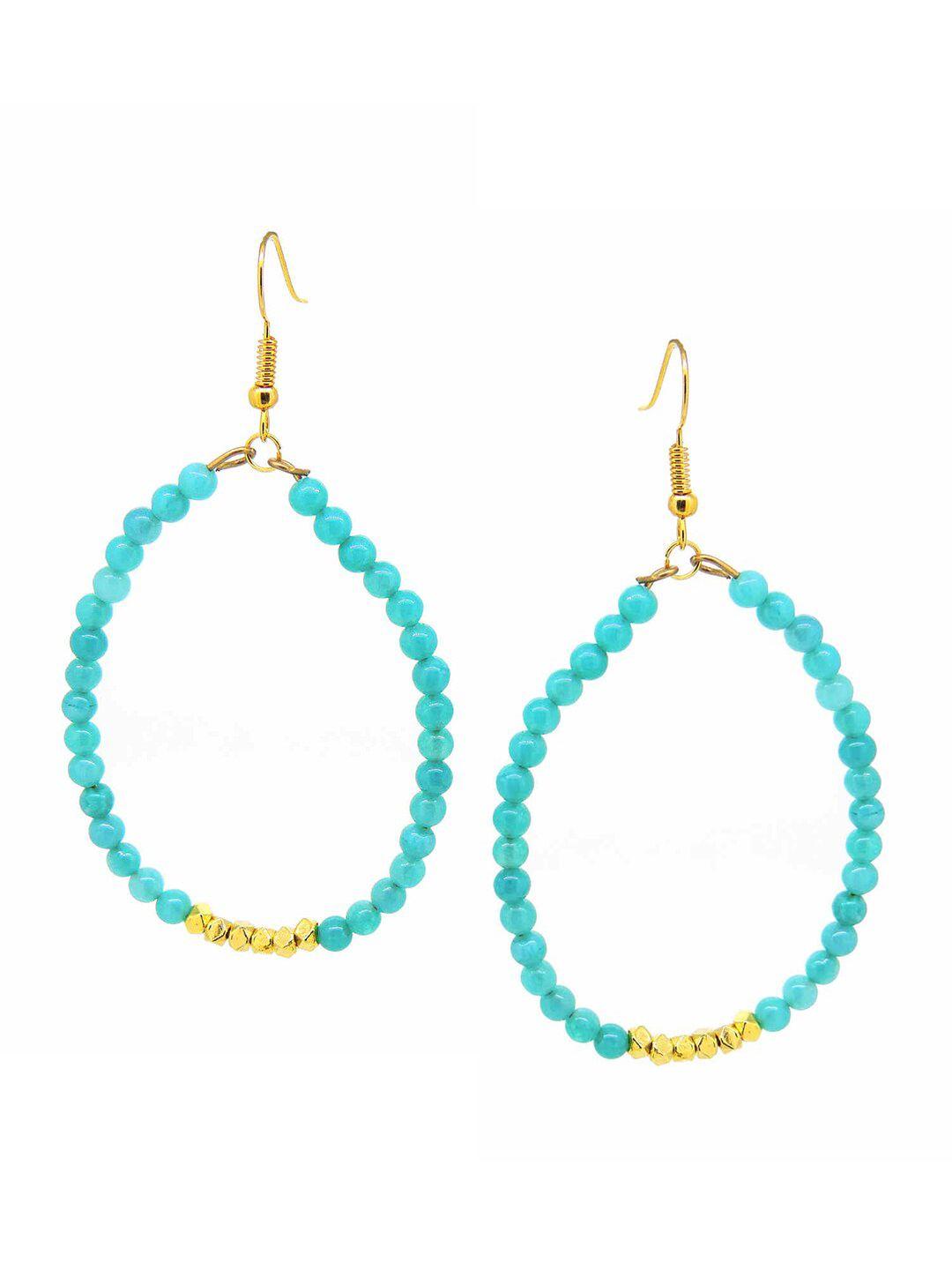 tistabene gold-plated & blue contemporary drop earrings