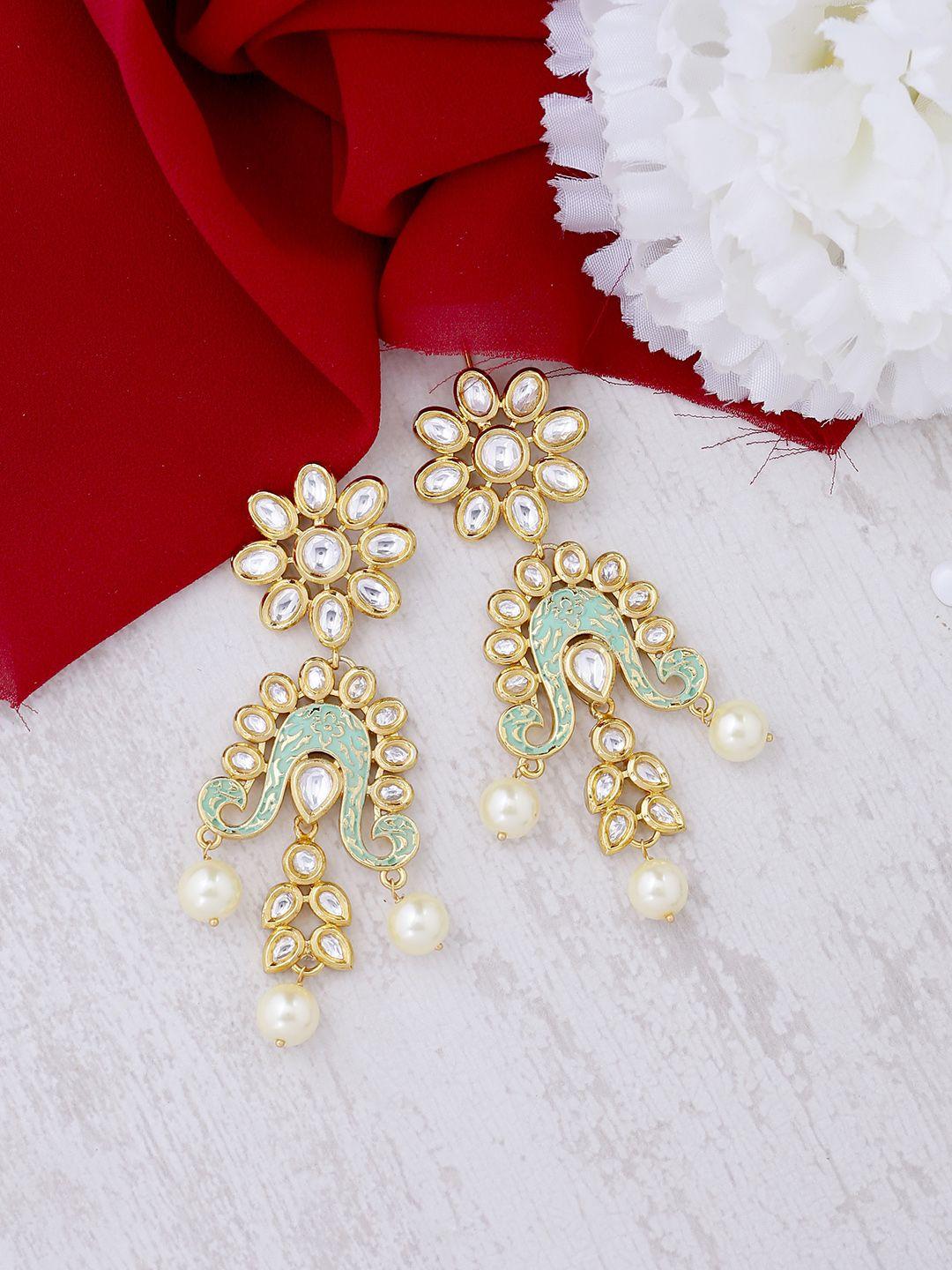 tistabene gold-plated floral drop earrings