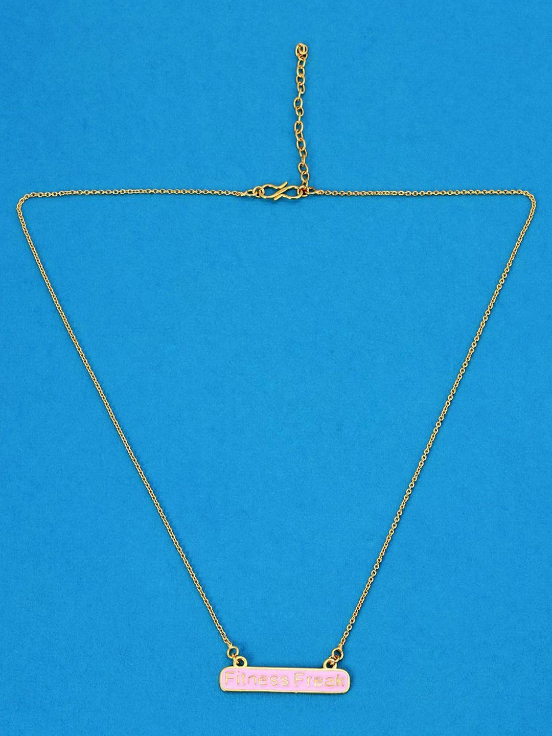 tistabene gold-plated pink fitness freak pendant with chain