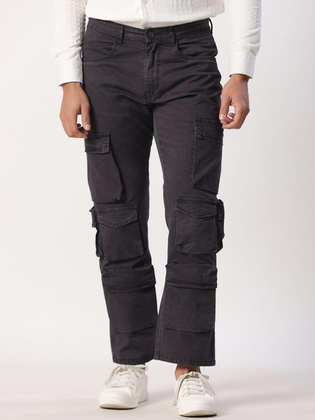 tistabene men straight fit mid-rise cotton cargo trousers