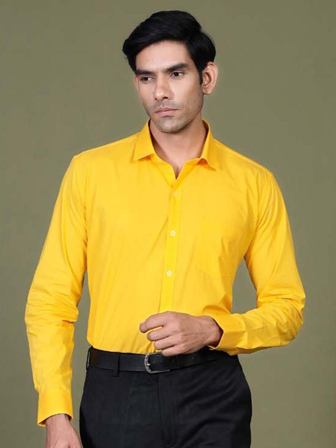 tistabene men yellow comfort formal shirt