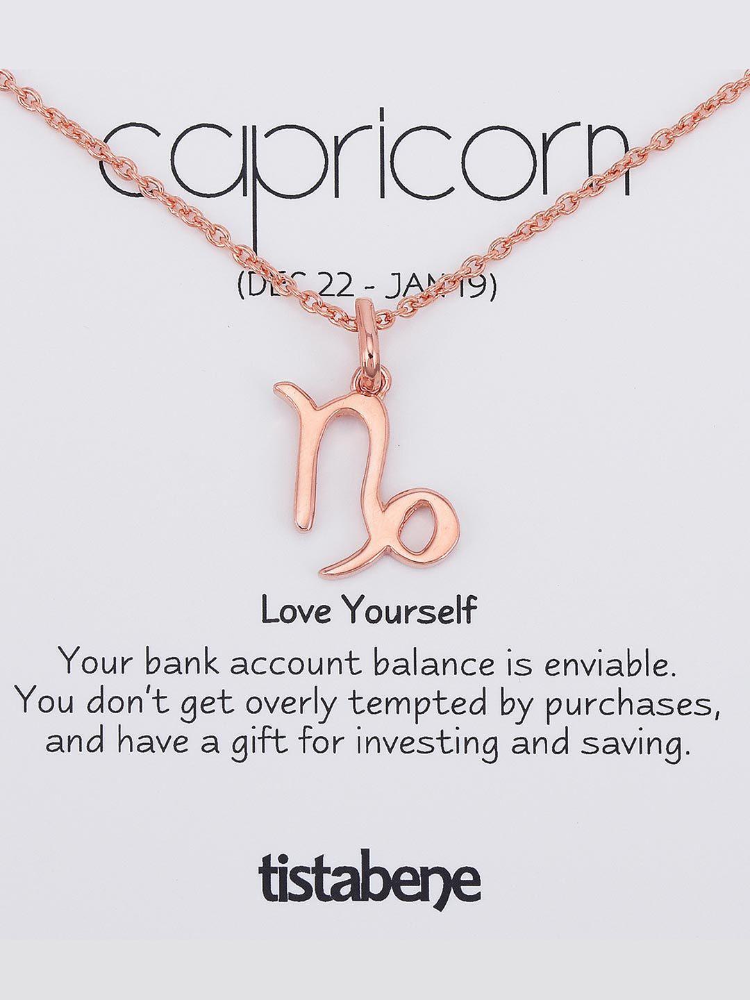 tistabene pink rose-gold plated the capricorn pendant