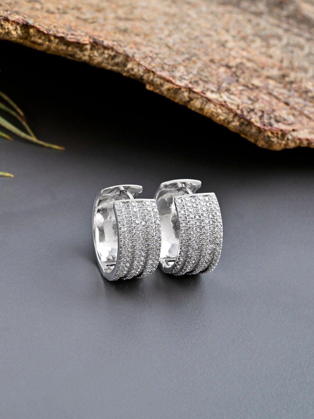 tistabene silver-plated contemporary hoop earrings