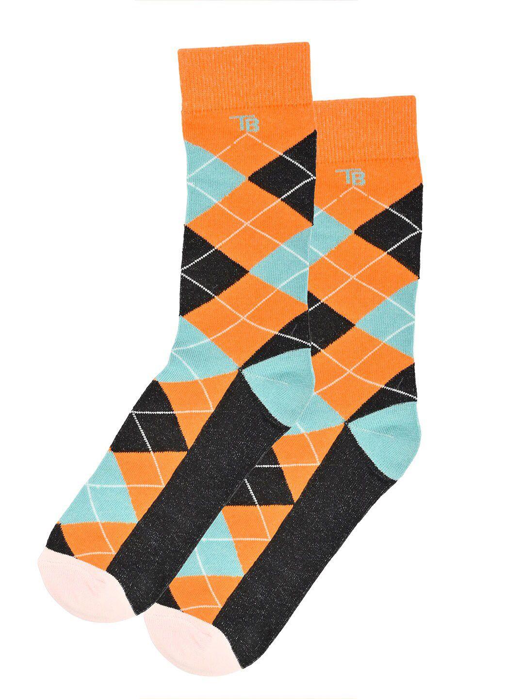 tistabene unisex geometric printed cotton calf-length socks
