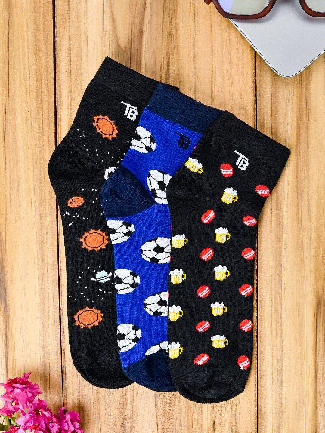 tistabene unisex pack of 3 patterned ankle length socks