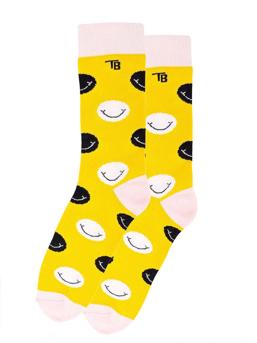 tistabene unisex smiley printed breathable above ankle length socks