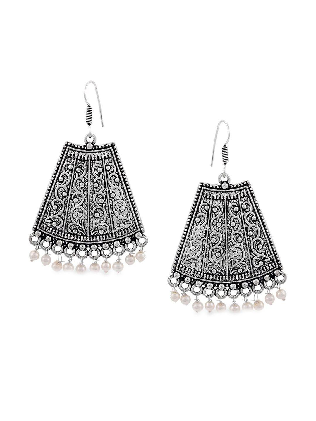 tistabene white oxidized silver-plated contemporary drop earrings
