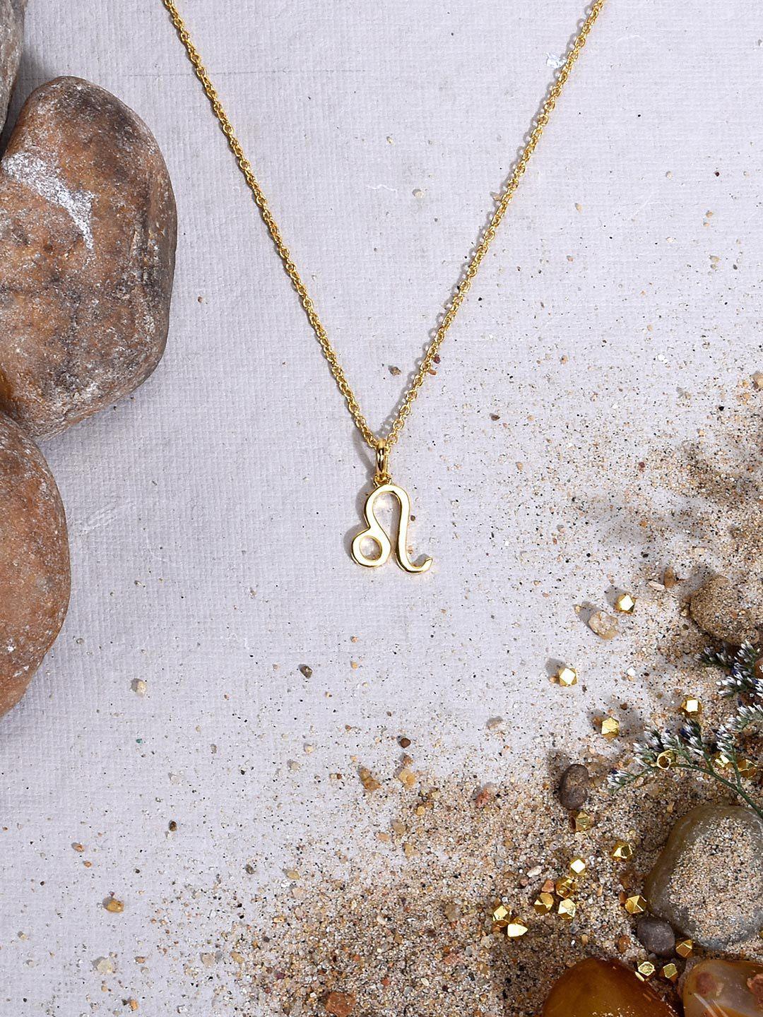 tistabene women 18 k gold plated leo zodiac pendant with chain