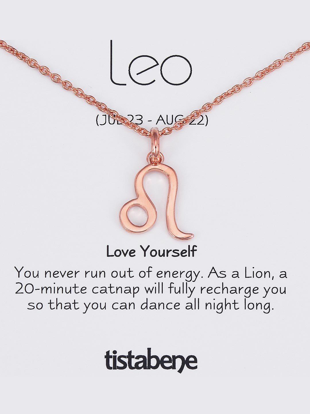 tistabene women pink rose-gold plated the leo pendant