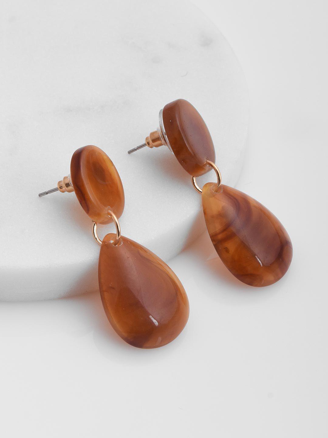 tistabene brown contemporary drop earrings