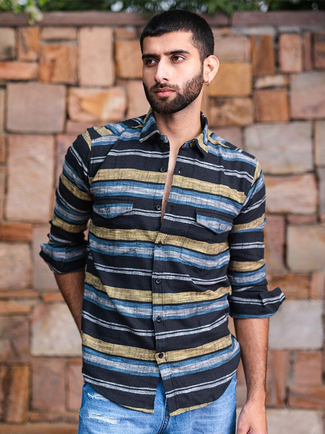 tistabene horizontal striped new regular fit cotton casual shirt