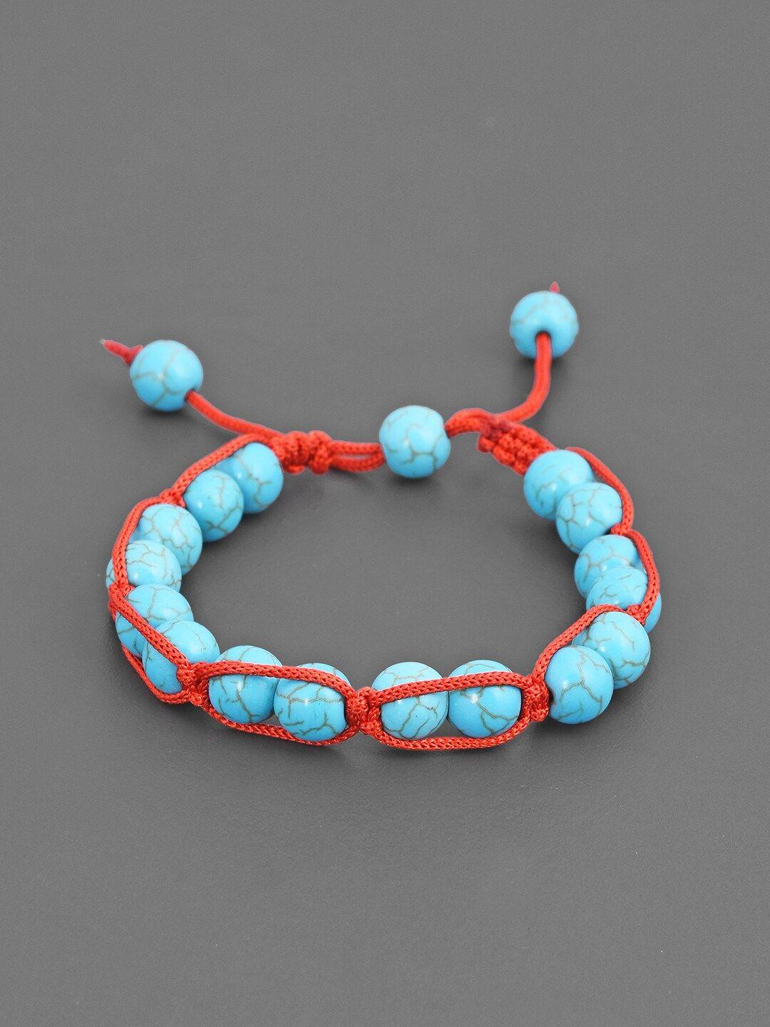 tistabene men blue & red rhodium-plated  bracelet