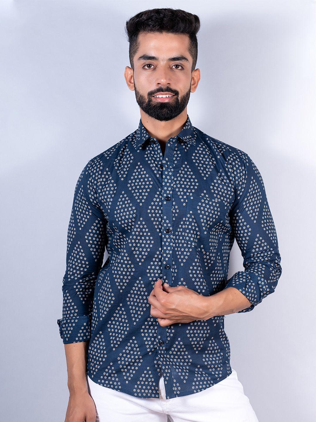 tistabene men comfort printed cotton casual shirt