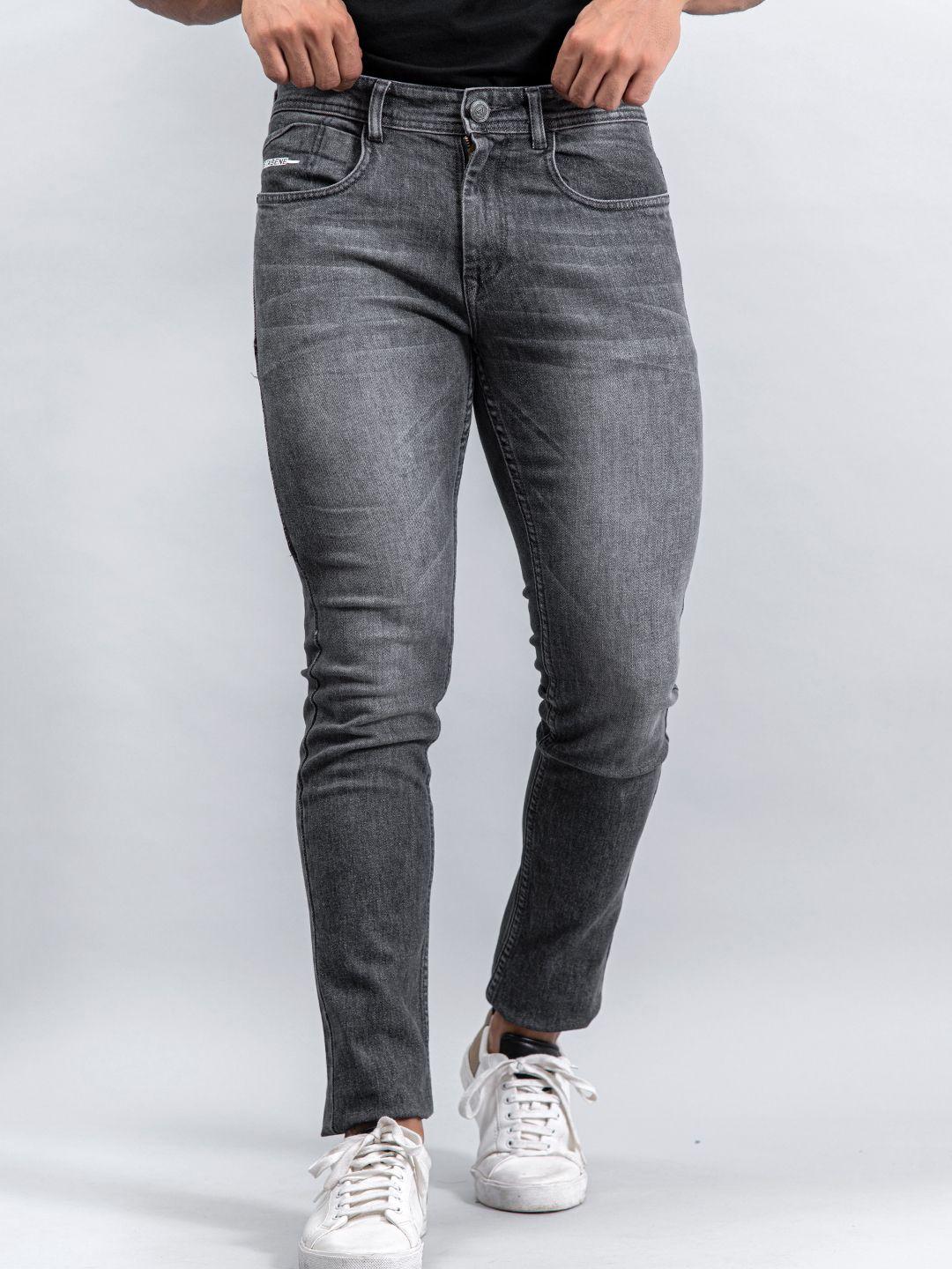tistabene men grey comfort slim fit heavy fade medium shade stretchable jeans
