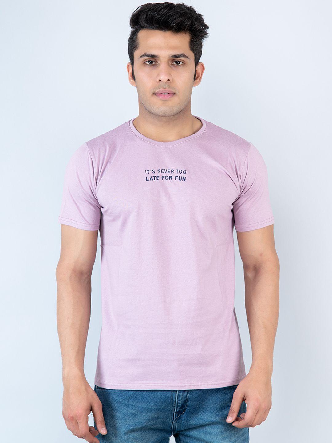 tistabene men mauve typography t-shirt