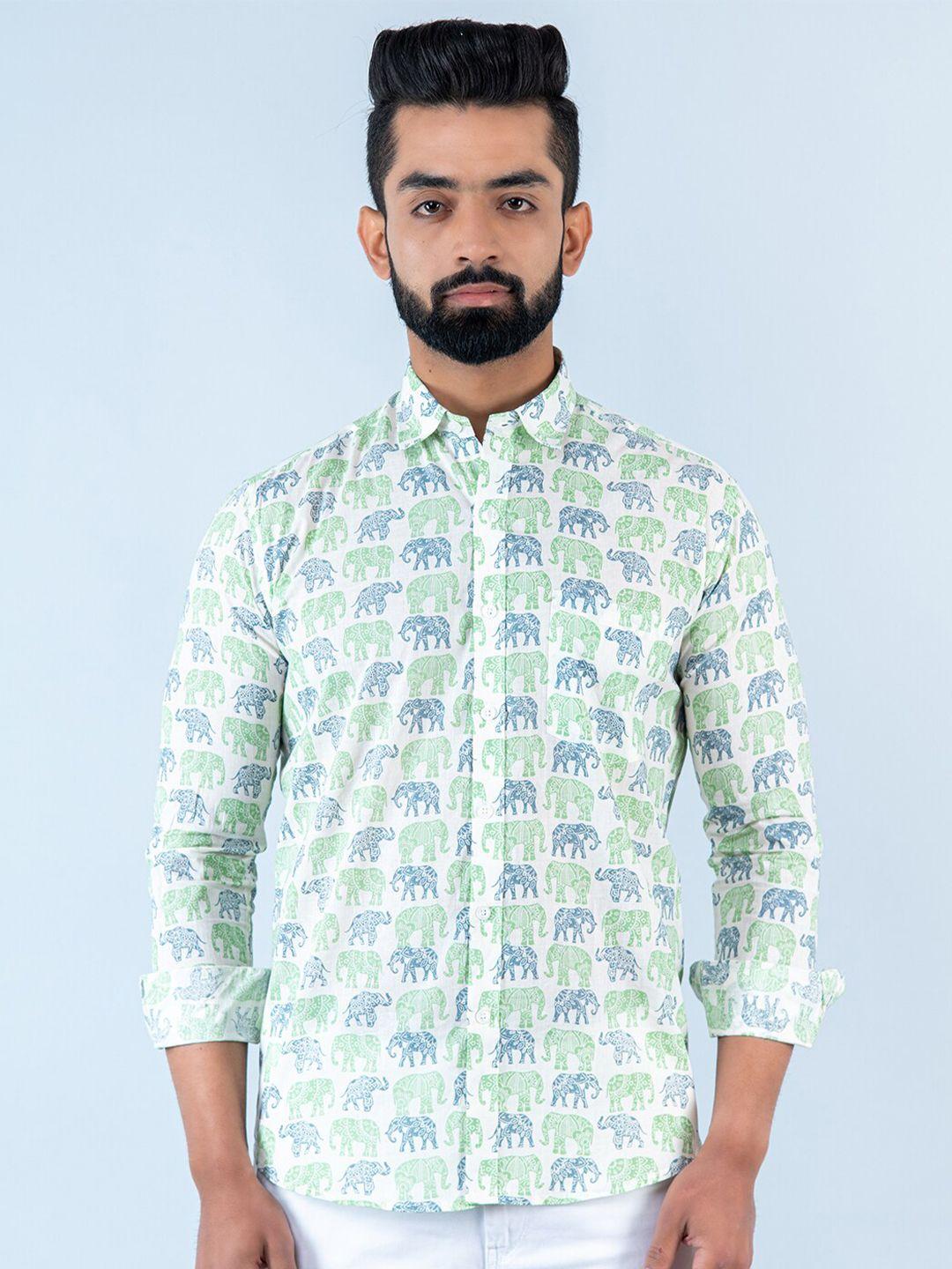 tistabene men printed casual cotton shirt