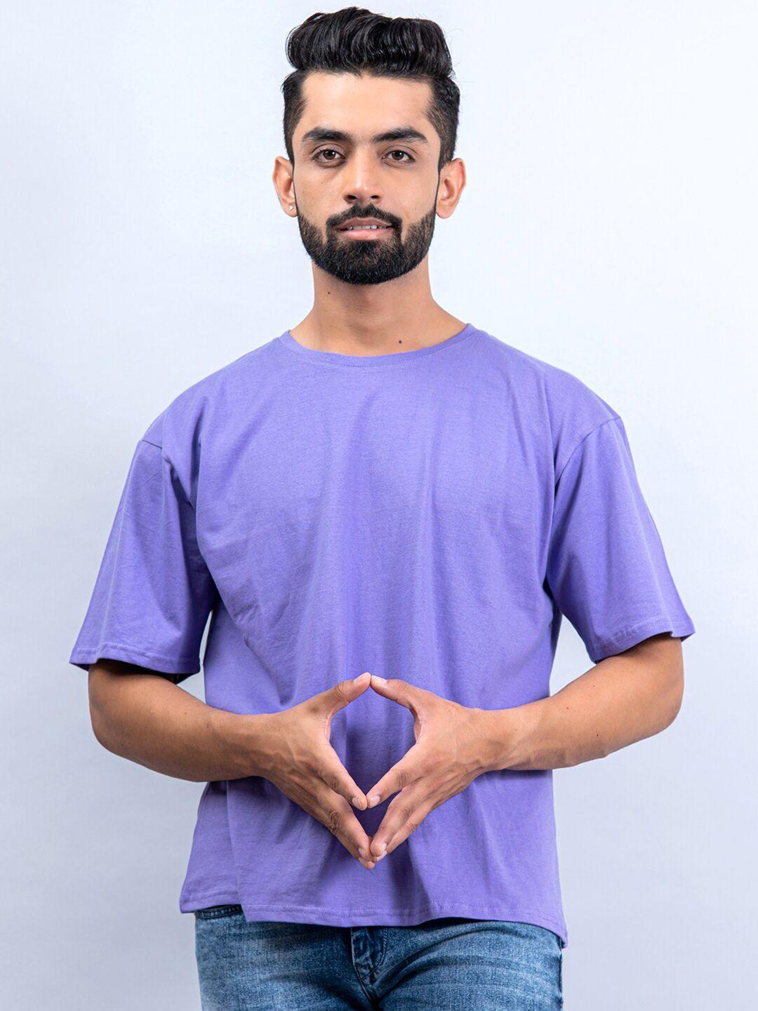 tistabene men purple drop-shoulder sleeves oversized t-shirt