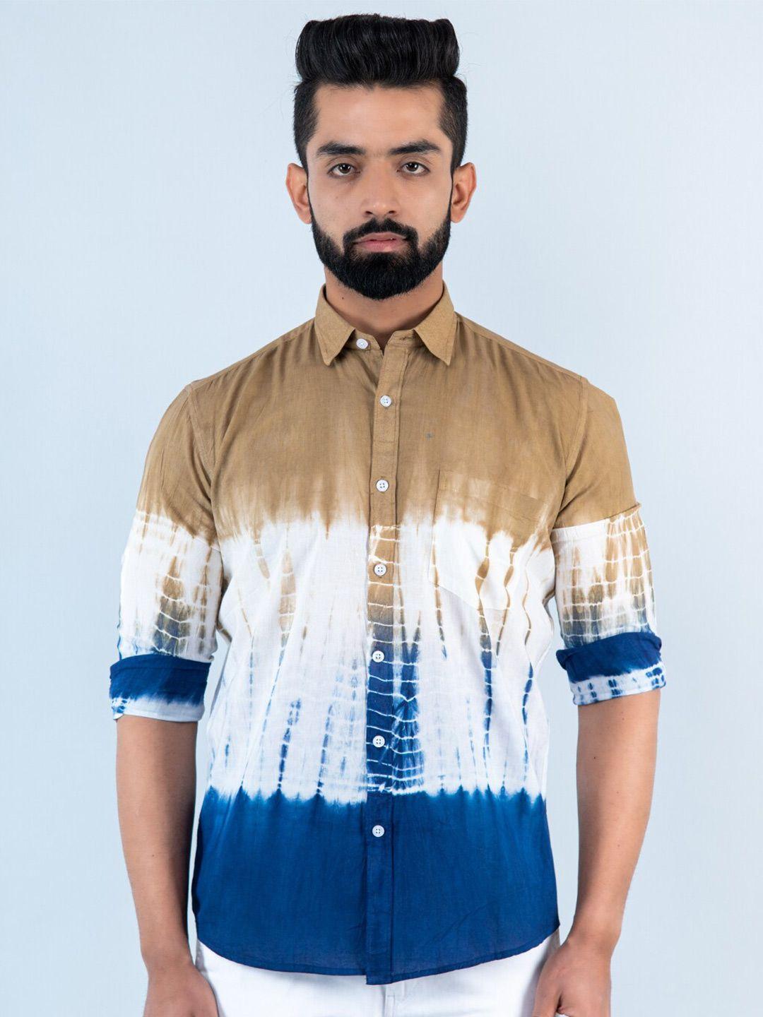 tistabene men tie and dye casual cotton shirt