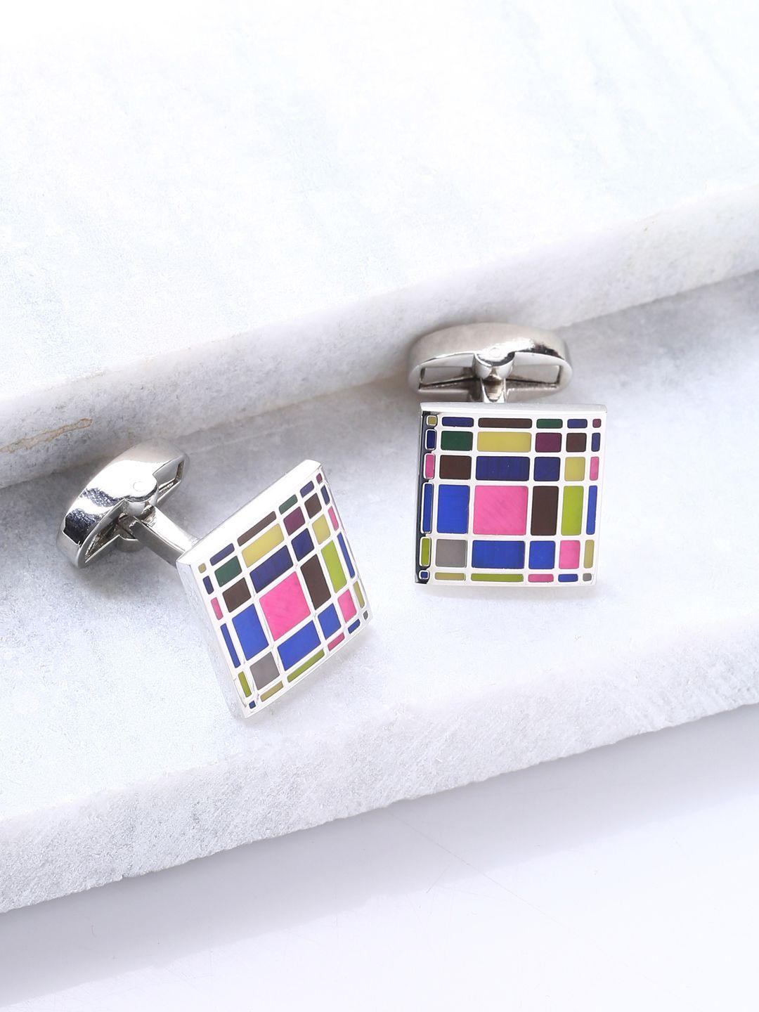 tistabene multicoloured square cufflinks