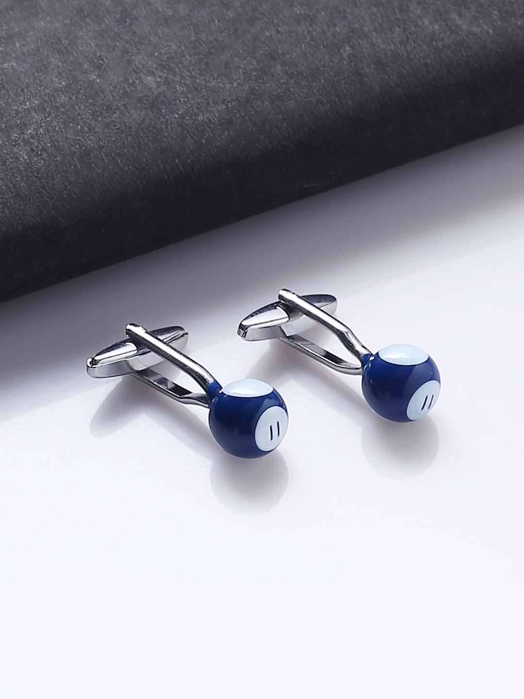 tistabene silver-toned round cufflinks