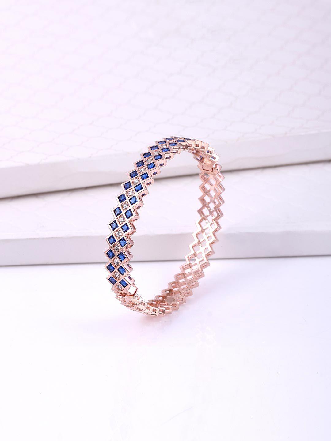 tistabene women blue colored stones cut work bracelet