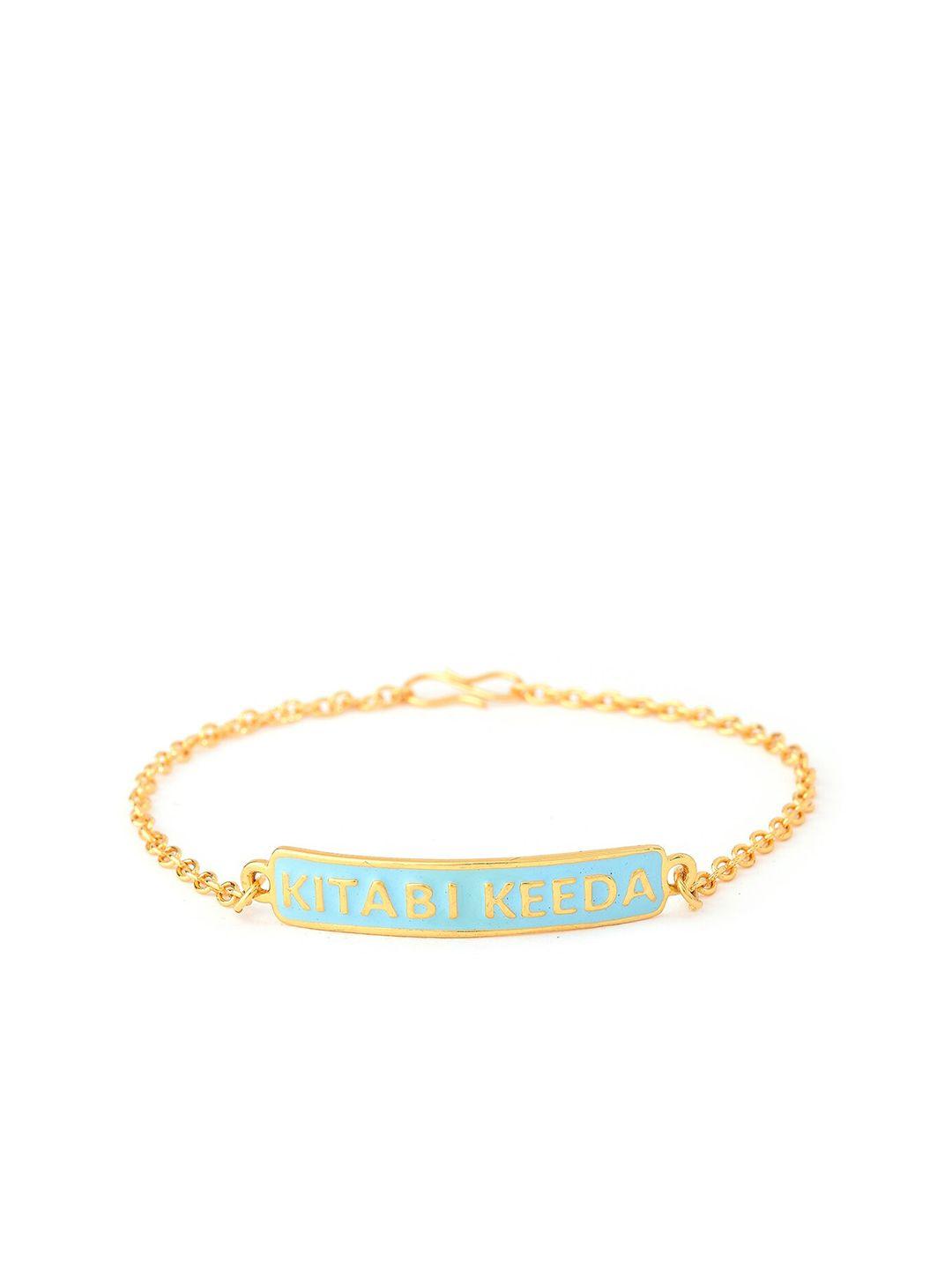 tistabene women gold-plated & blue kitabi keeda bracelet