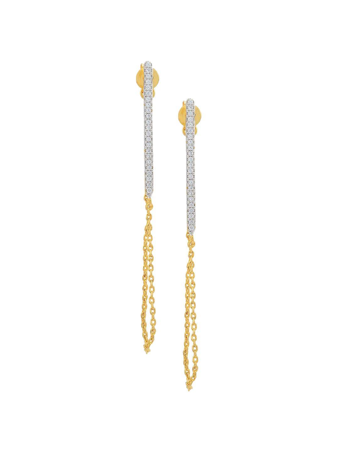 tistabene women white & gold plated contemporary drop earrings