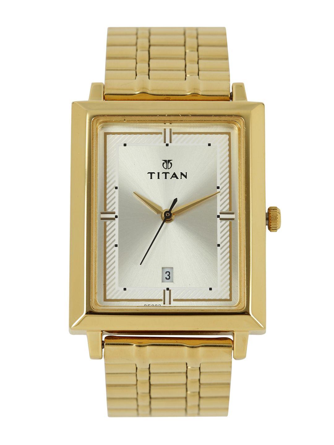 titan karishma refresher men gold analogue watch nl1715ym02