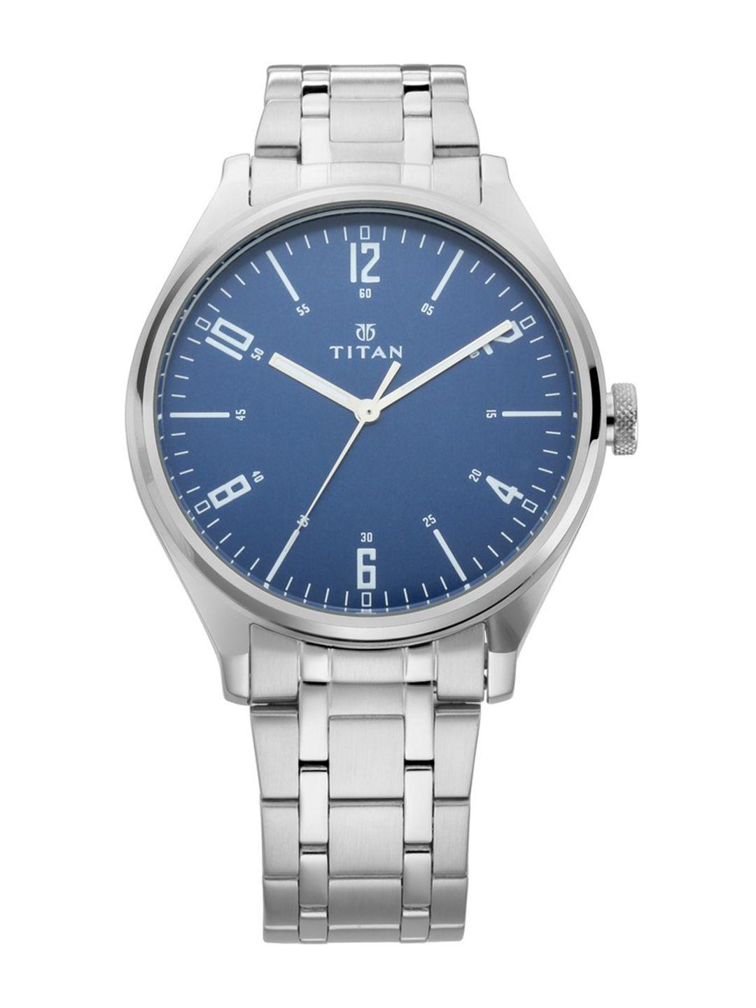 titan men blue analogue watch 1802sm02
