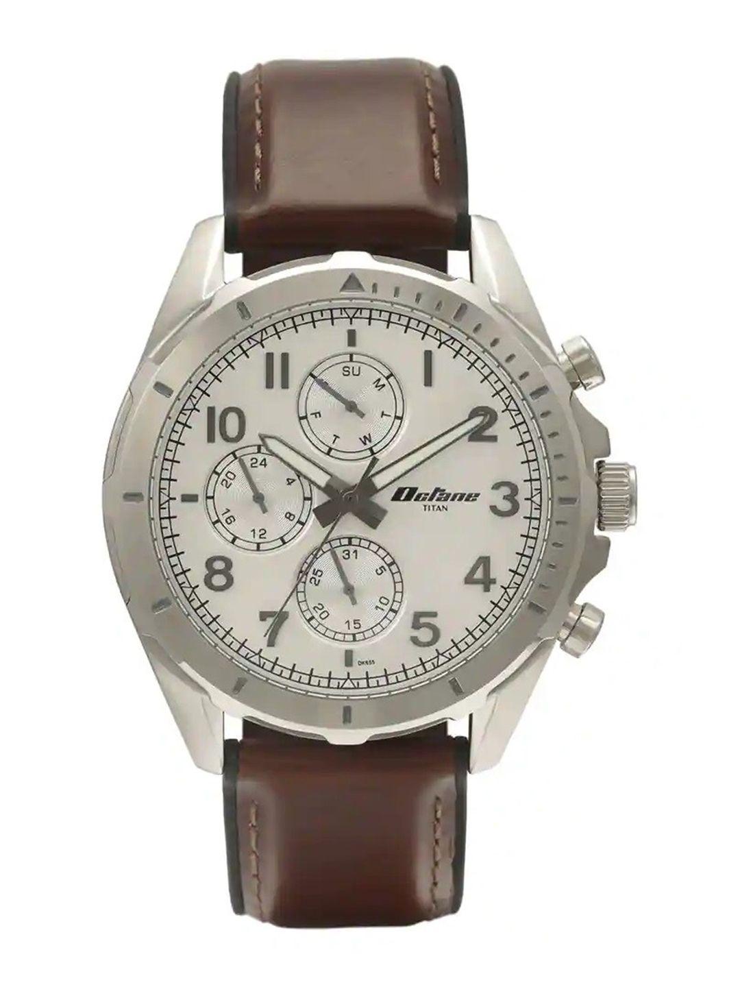 titan men embellished dial & wrap around straps analogue watch np90122sp01