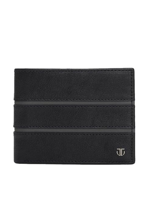 titan black casual leather bi-fold wallet for men