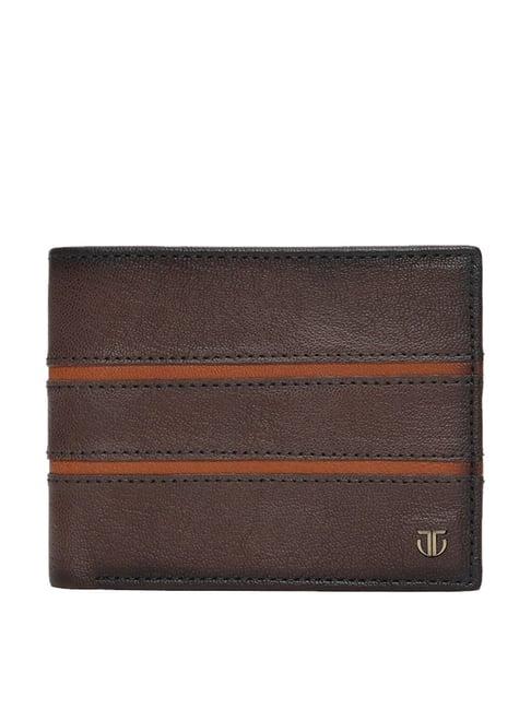 titan brown  casual leather bi-fold wallet for men