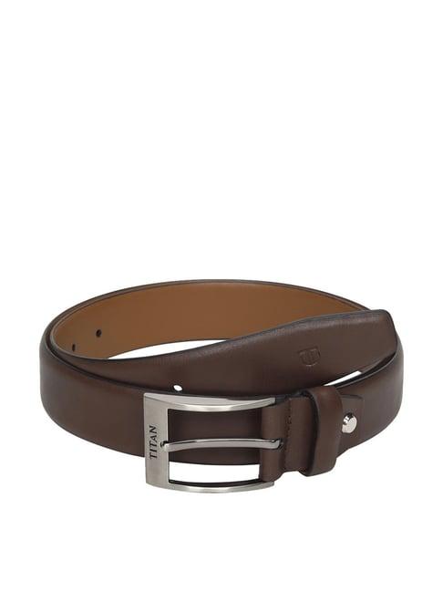 titan brown leather waist belt for men