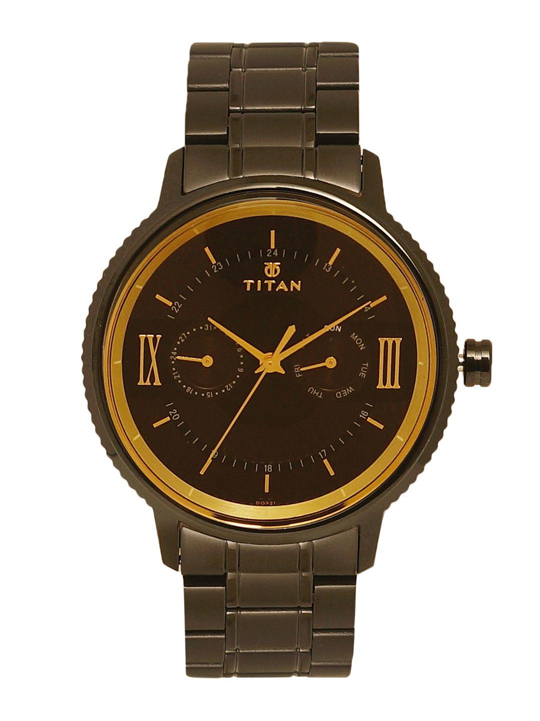 titan men brown analogue watch 1743nm01