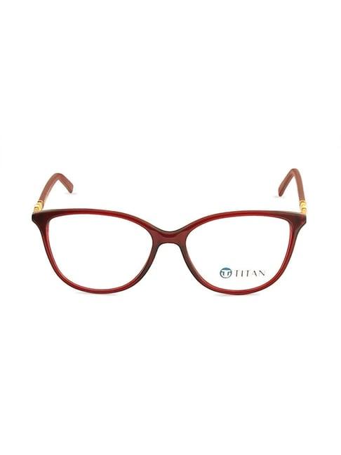 titan tc1043wfp3mrdv red full rim cat eye frame