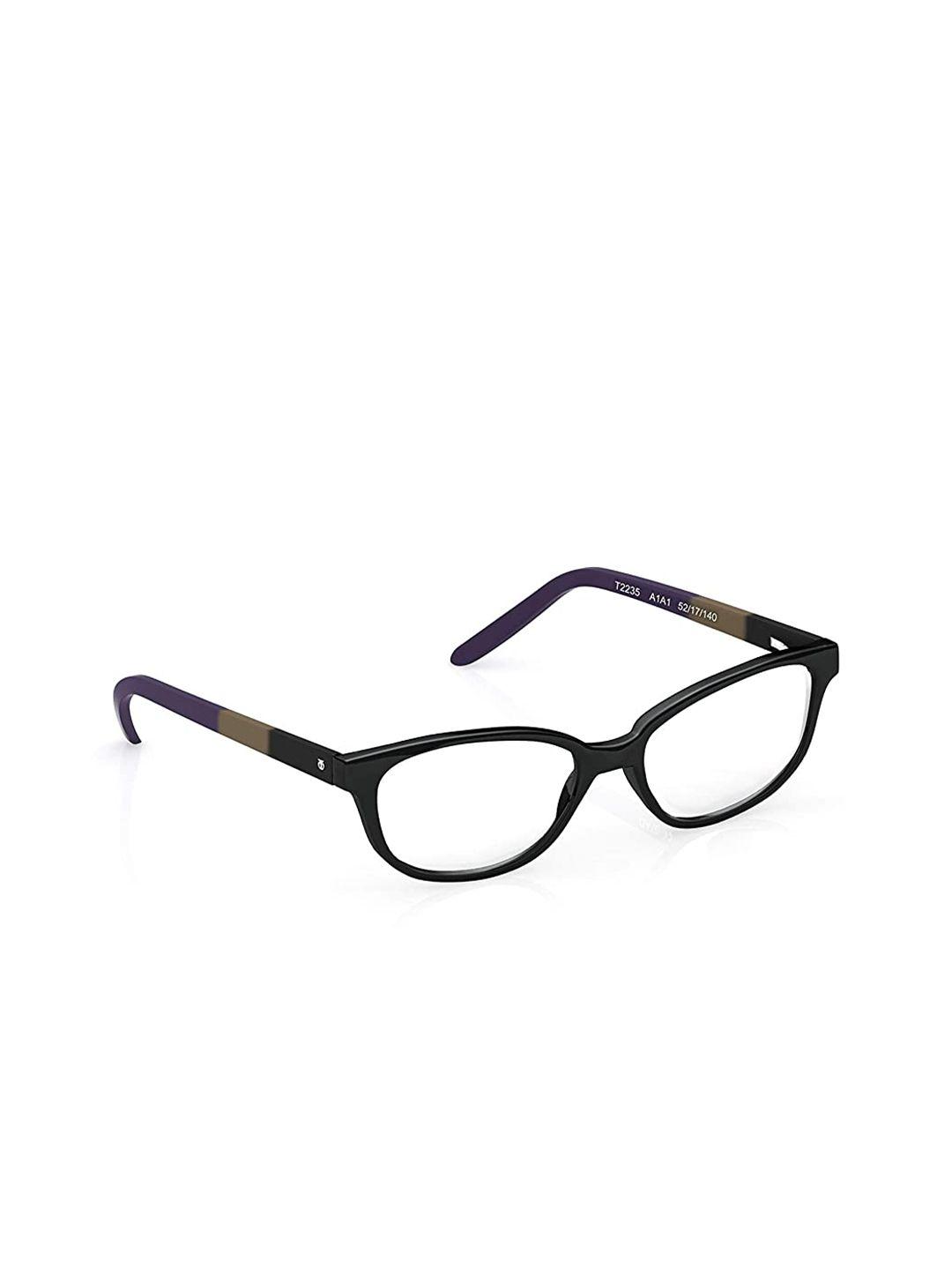 titan unisex black colourblocked full rim rectangle frames