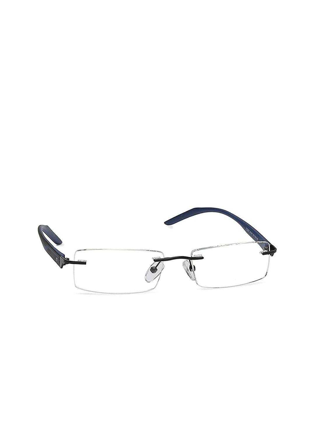 titan unisex black colourblocked rimless rectangle frames