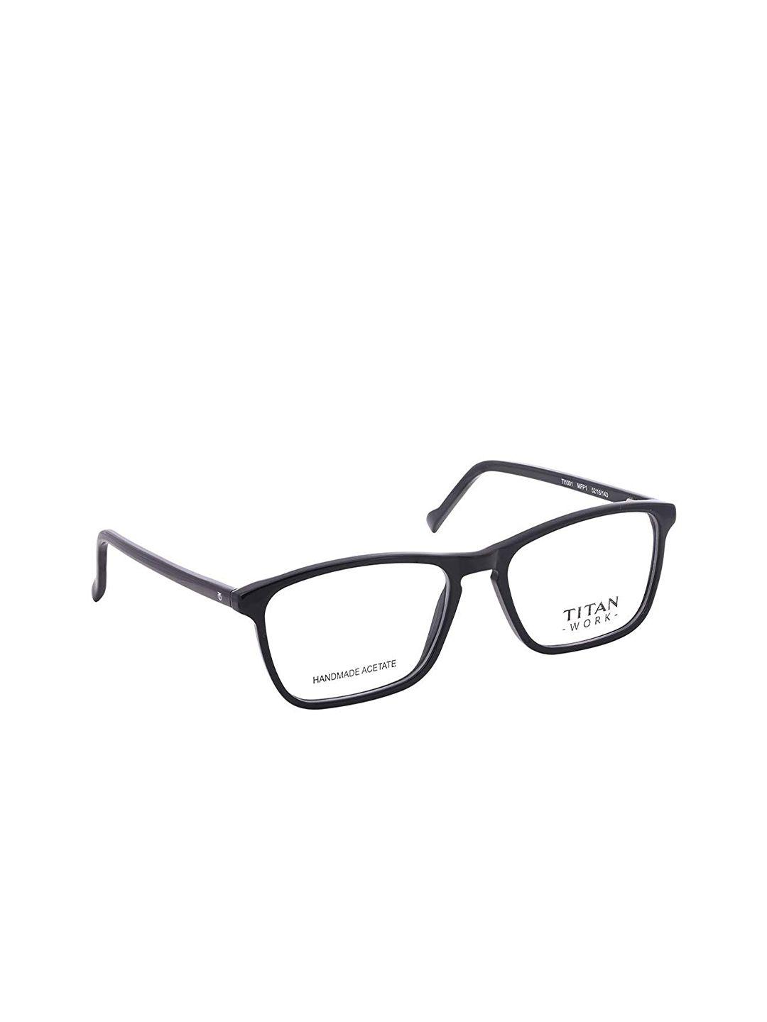 titan unisex black full rim rectangle frames