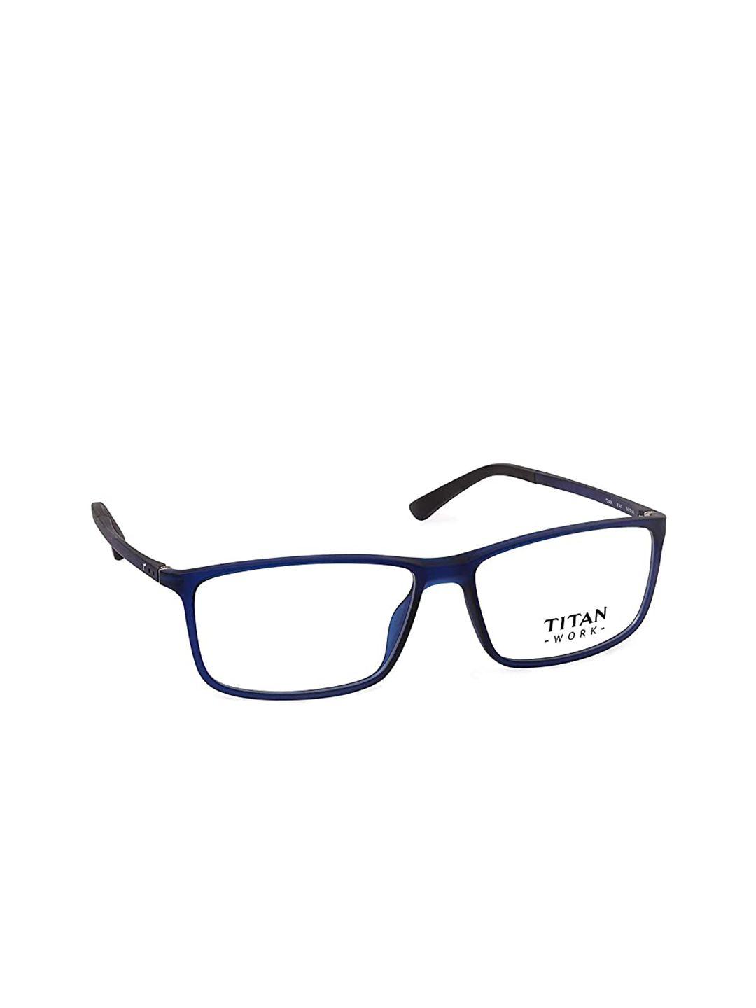 titan unisex blue full rim rectangle frames