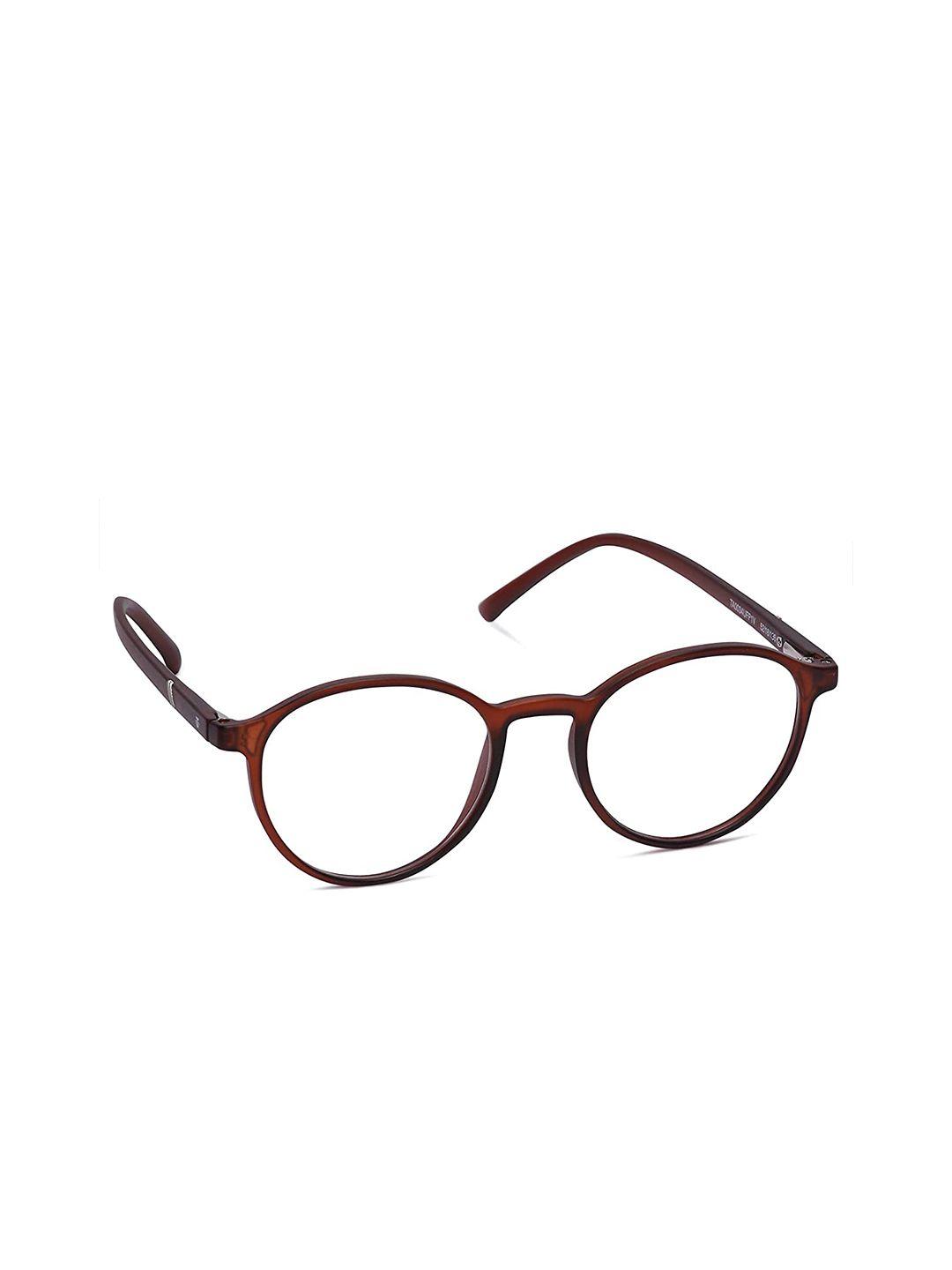 titan unisex brown full rim round frames