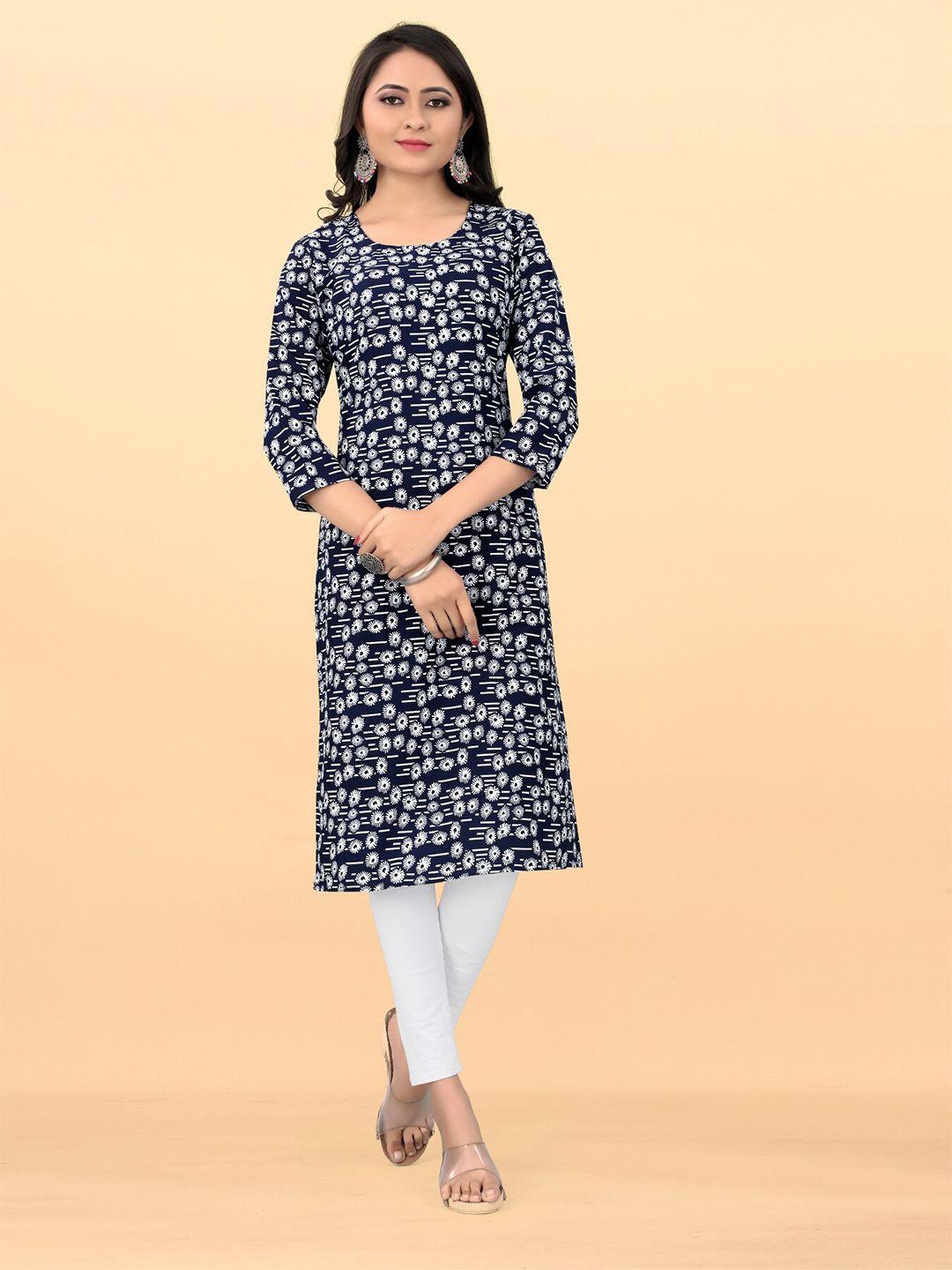 titanium silk industries pvt. ltd.  floral printed straight kurta