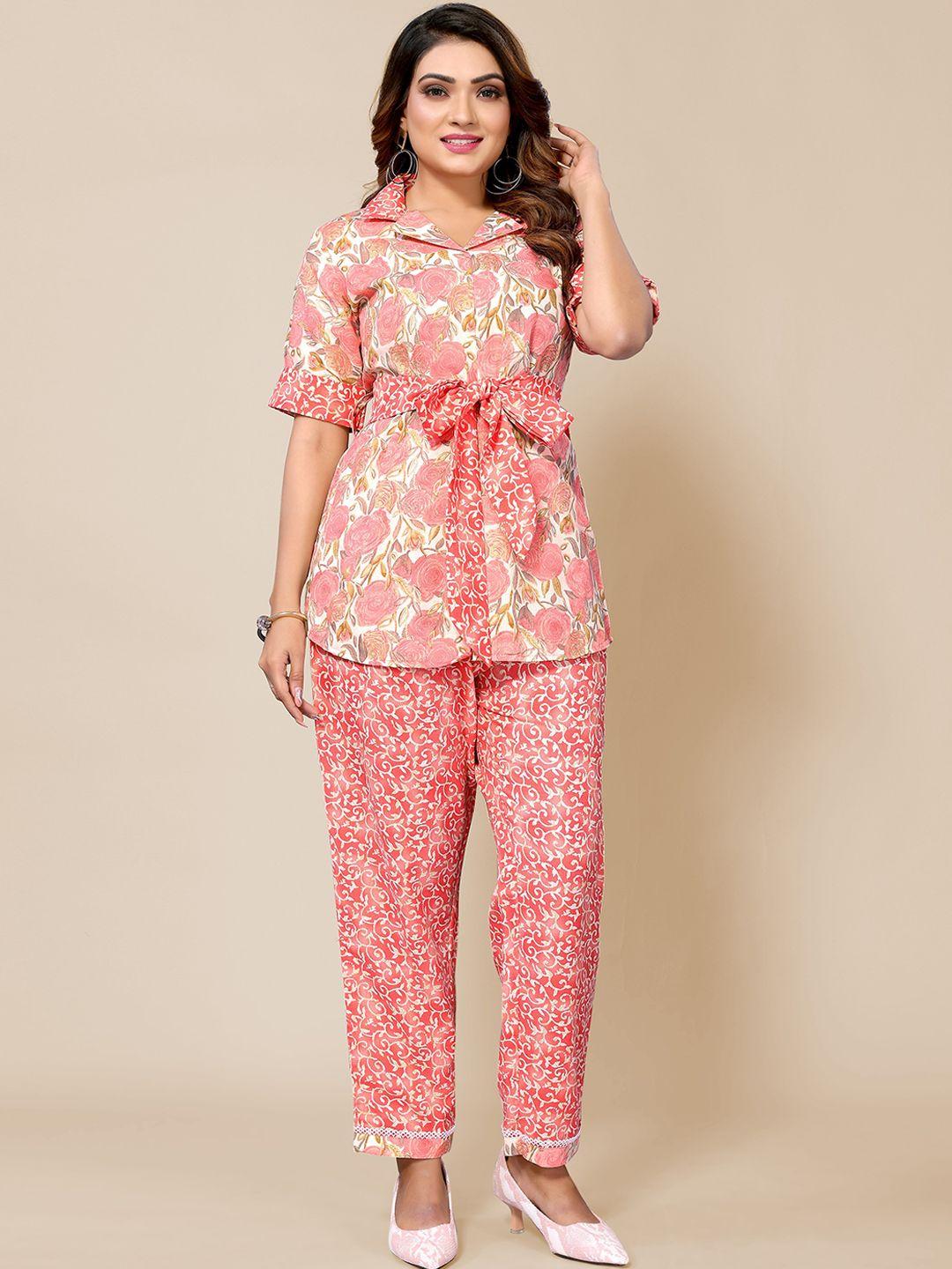 titanium silk industries pvt. ltd.  printed tunic & trousers co-ords