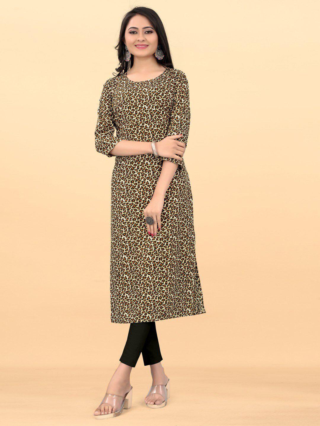 titanium silk industries pvt. ltd. animal printed straight kurta