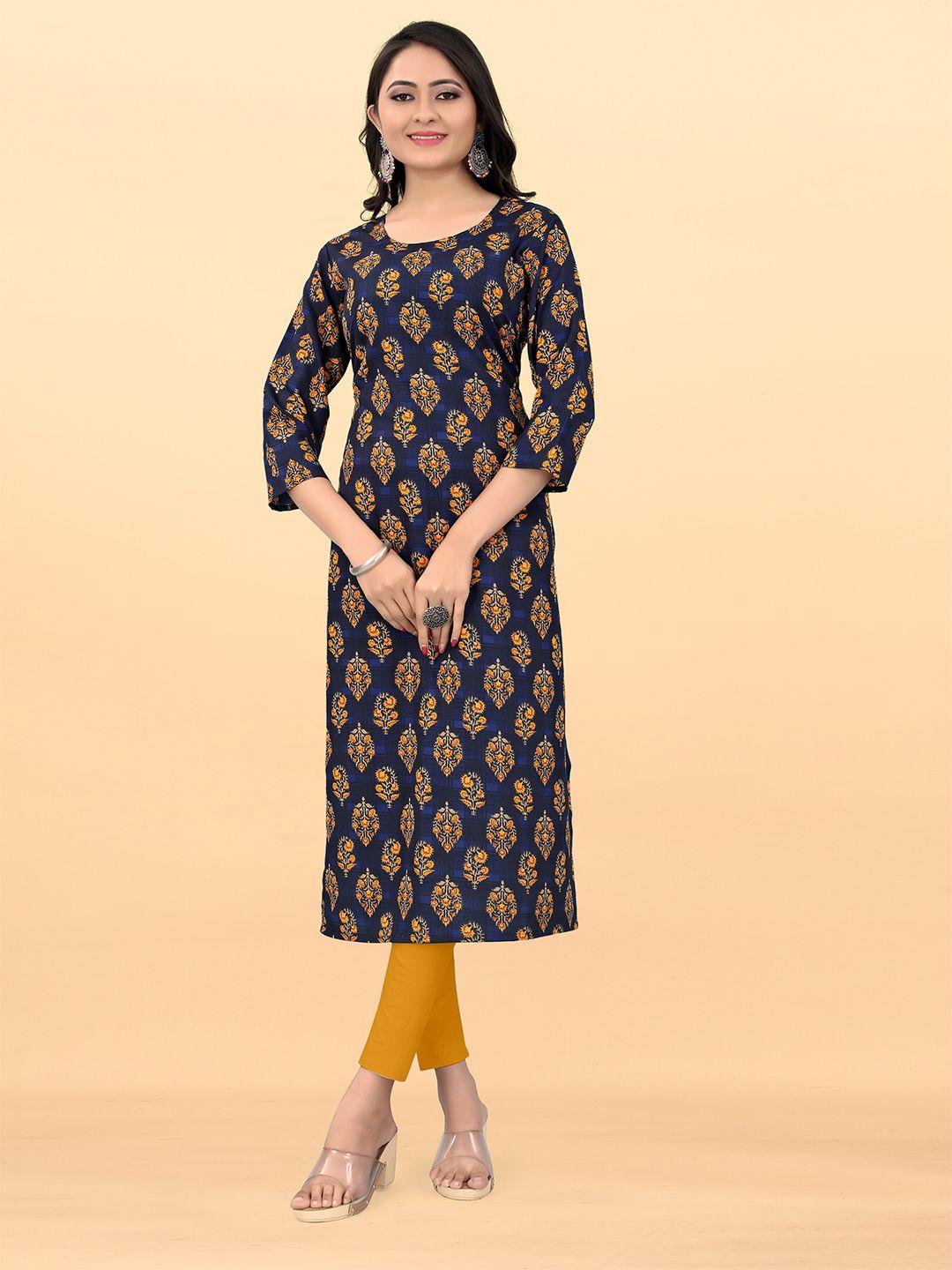 titanium silk industries pvt. ltd. floral printed straight kurta